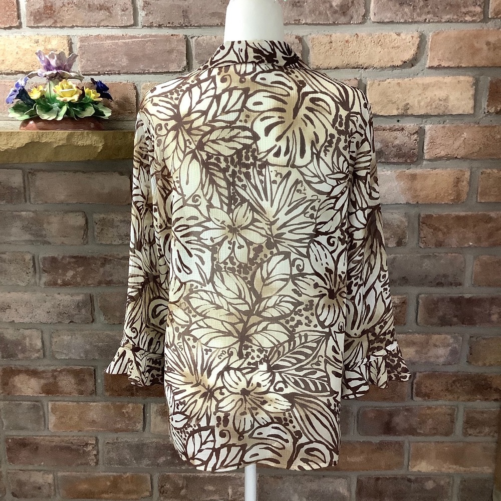 ALFRED DUNNER Sheer Floral Print Top 45 - Picture 3 of 11